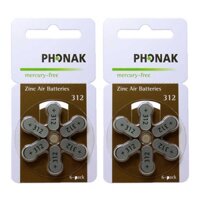 Pin Phonak A312 - Pin máy trợ thính 6 viên/1 vỉ