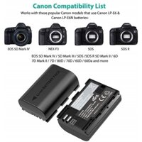 PIn RAVPower LP-E6 dùng cho Canon EOS 5D Mark IV, 5D Mark III, 5DS, 5DS R, 5D Mark II, 6D Mark II, 7D Mark II
