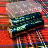 Pin sạc : 1 hộp 2 viên Pin BST 18650 đen, đầu nhọn, sạc 3.7v 3500mah, dòng xả Cao 50A