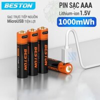 Pin Sạc 1.5V AA AAA (2A, 3A) USB Beston dùng cho remote, máy đo huyết áp, chuột vi tính, đồng hồ, đô chơi,khóa cửa