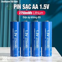 Pin Sạc AA AAA 1.5V Doublepow 2750mWh Lithium cho máy đo huyết áp, micro không dây, đồng hồ, đồ chơi, chuột máy tính