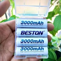 Pin sạc AA AAA BESTON dung lượng cao, sạc lại nhiều lần thay thế cho pin Con thỏ trong micro không dây, điều khiển - 4 pin AA3000