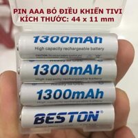 Pin sạc AA AAA BESTON dung lượng cao, sạc lại nhiều lần thay thế cho pin Con thỏ trong micro không dây, điều khiển - 4 pin AAA1300