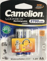 Pin Sạc AA Camelion 2700 mah Vỉ 2 Viên