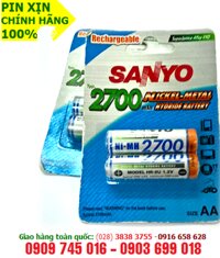 Pin sạc AA Sanyo HR3U-2BP - 2700mAh - 1.2V chính hãng Sanyo Made in Japan (Vỉ 2 viên)