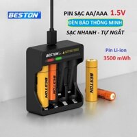 Pin sạc AAAAA Beston chính hãng 1.5V kèm bộ sạc nhanh tự ngắt hàng cao cấp - Lẻ bộ sạc M7011