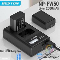 Pin Sạc Beston NP-FW50 (HÀNG CHÍNH HÃNG) cho Máy Ảnh sony cho NEX 5, 6, A7, A72, A7s, A6000