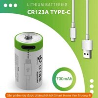 Pin sạc CR17335 CR16340 CR123A sạc lại bằng cáp Type C dung lượng 3.7V cho máy quay camera, Thiết bị