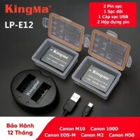 Pin - Sạc Đôi KingMa Cổng USB Cho Canon LP-E12 750 mAh