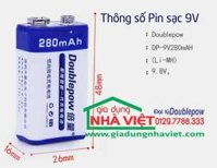 Pin sạc Doublepow 9V 6F22 280mAh