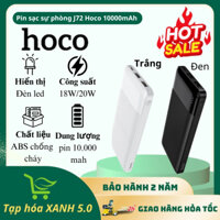 Pin sạc dự phòng 10000mAh 5V / 2A Hoco J72 sạc 2 cổng USB (không hỗ trợ sạc output cổng Type-C), có đèn LED