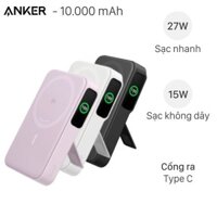 Pin sạc dự phòng 10000mAh không dây Magnetic Qi2 Type C PD 27W Anker MagGo A1654