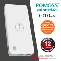 Pin sạc dự phòng 10000mAh Polymos 10 Air ROMOSS (Trắng) - Hãng phân phối chính thức
