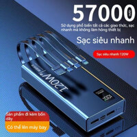 Pin Sạc Dự Phòng 120W 57000mAh - Đầu Ra Kép Sạc 3 Thiết Bị, Chống Cháy Nổ, Thiết Kế Nhỏ Gọn