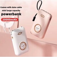 Pin sạc dự phòng 20000mah tích hợp kèm 3 đầu cáp sạc cho điện thoại dễ dàng mang theo tiện dụng đi chơi du lịch