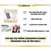 Pin sạc dự phòng 20000mAh Xiaomi PB2030MI 33W có cáp USB-C