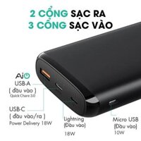 PIN SẠC DỰ PHÒNG 20000MAH AUKEY PB-Y23 1 CỔNG SẠC NHANH QC 3.0 VÀ TYPE-C PD 18W
