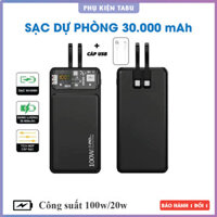 Pịn Sạc Dự Phòng 30000mAh - Sạc Nhanh 100W/20W (Có màn hình LED) Tích Hợp Dây Sạc - Pin dự phòng.