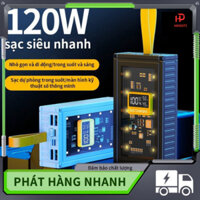 Pin Sạc dự phòng 30000mAh 4 cổng siêu nhanh Cổng sạc nhanh tổng 120W có màn hình LED hiện phần trăm BANGGE