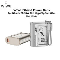 Pin Sạc Dự Phòng 35W Wiwu Shield Power Bank 10000 mAh Nhỏ Gọn, Sạc Nhanh iPhone, Samsung, iPad Tích Hợp Cáp Sạc Móc Khóa