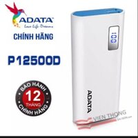 Pin sạc dự phòng ADATA P12500 dung lượng 12500 Mah bảo hành chính hãng 1 năm mới full box