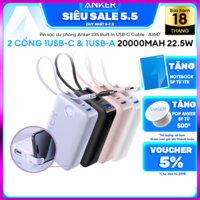 Pin Sạc Dự Phòng ANKER 335 20000mAh 22.5W (Built-In USB-C Connector) - 1C1A - A1647