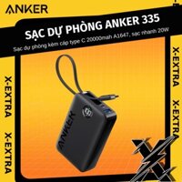 Pin sạc dự phòng Anker 335 20000mah A1647 USB-C 22.5W hỗ trợ sạc nhanh 20W, kèm cáp Type C