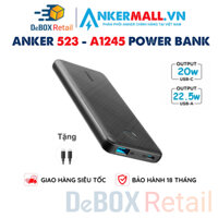 Pin sạc dự phòng ANKER 523 A1245 Powercore Slim 10000mAh 22.5W hỗ trợ PD QC 3.0 nhỏ gọn, mỏng nhẹ - Chính hãng