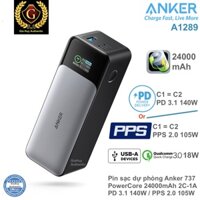 Pin sạc dự phòng ANKER 737 PowerCore 24000mAh 2C-1A 140W PD 3.1 / PPS 2.0, màn hình hiển thị LED đa năng - A1289