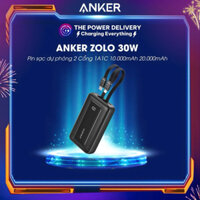 Pin Sạc Dự Phòng Anker Zolo 30W 2 Cổng 1A1C 10.000mAh 20.000mAh Tích Hợp Sẵn 2 Cáp USB-C  Lightning – A1680 A1681