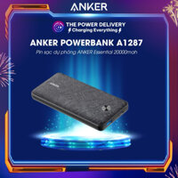 Pin Sạc Dự Phòng ANKER Essential 20000mah, sạc nhanh type C 20W, Metro Bọc vải Fabric - Mã A1287
