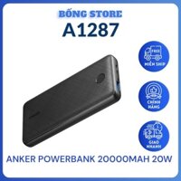 Pin Sạc Dự Phòng ANKER 20000mah PD 20W USB-A 15W cổng TYPE C 2 chiều - Mã A1287 - Bảo hành 12 tháng