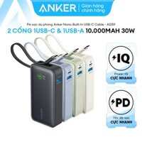 Pin sạc dự phòng ANKER 13000mAh - A1215/ Pin Sạc Dự Phòng ANKER Nano 10000mAh 30W (Built-In USB-C Connector) - A1259