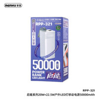 Pin sạc dự phòng có đèn Led REMAX Chinen Series PD20W+QC22.5W 50000mAh RPP-321