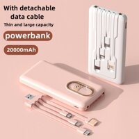 Pin Sạc Dự Phòng DX122 20000mAh Dung Lượng Lớn Thiết Kế Dễ Thương Với 4 Dây Cáp Sạc Tiện Dụng