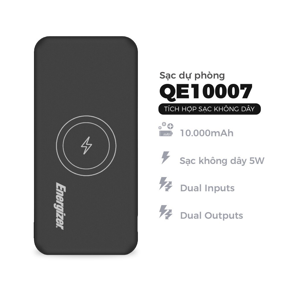 Pin sạc dự phòng Energizer QE10007BK 10000mAh