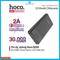 Pin sạc dự phòng Hoco B35E dung lượng khủng 30000mAh, 3 đầu ra cân bằng thông minh cho phép sạc nhiều thiết bị cùng lúc