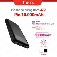 Pin Sạc Dự Phòng Hoco J72/PK-01 dung lượng 10000mAh siêu mỏng, sạc 2 cổng USB (không hỗ trợ sạc output cổng Type-C)