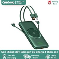Pin Sạc Dự Phòng Không Dây Có 4 Đầu Lightning Type C Và Micro USB sạc không dây kết hợp sạc dự phòng apple iphone samsung