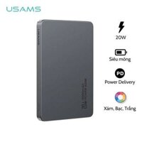 Pin Sạc Dự Phòng Không Dây Siêu Mỏng USAMS CD231 5000mAh 20W (15W Wireless Charging)