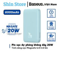 Pin sạc dự phòng không dây 6000mAh, sạc nhanh 20W Baseus Magnetic Bracket Wireless Fast Charge Power Bank -SHINSTORE