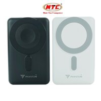 Pin sạc dự phòng không dây Phantom P45W 10000mAh Kèm 2 cáp Output, Wireless 15W, TypeC PD 20W, Kiêm giá đỡ điện thoại