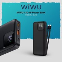 Pin sạc dự phòng Led sạc nhanh 22.5W 10.000 mAh WiWu JC18 màn hình hiện pin iPhone 11 12 13 14 15 Plus iPad Macbook Pro