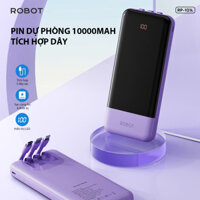 Pin sạc dự phòng Lithium-ion ROBOT 10000mAh Dây Type-C/Micro/Lightning Input Micro/Type-C RP-101LPurp