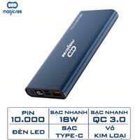 Pin sạc dự phòng Magicsee E1000S 10000mAh 18W QC3.0  2 cổng sạc nhanh đèn LED hiển thị điện tử