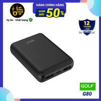 Pin sạc dự phòng mini 10000mAh Golf G42 - 2 cổng sạc USB cục sạc dự phòng giá rẻ [bonus]