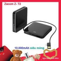 Pin Sạc Dự Phòng Mini ZACOM Z-72 siêu mỏng Dung Lượng Lớn 10.000 mAh Sạc Nhanh Thông Minh dùng cho điện thoại máy tính bảng......