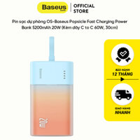 Pin sạc dự phòng OS-Baseus Popsicle Fast Charging Power Bank 5200mAh 20W (Kèm dây C to C 60W, 30cm)