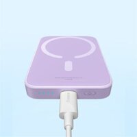 Pin sạc dự phòng OS-Baseus Magnetic Mini Air Wireless Fast Charge Power Bank 6000mAh 20W Nebula Purple（With Simple Series Charging Cable Type-C to Type-C (20V/3A) 30cm White)