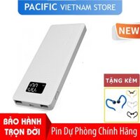 Pin sạc dự phòng Pineng PN 963 10000mAh LCD 2019- Hỗ trợ sạc nhanh (TRẮNG)+ Tặng Tai Nghe Móc Tai Kingrays EA4015